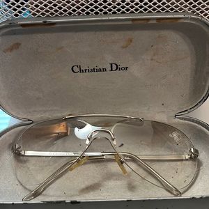 christian dior sunglasses clear with silver lining